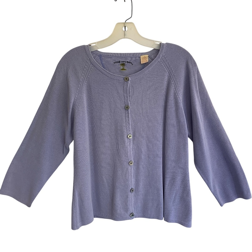 ORIGINAL ISLAND SPORT Linen & Cotton Cardigan Sweater Womens Large